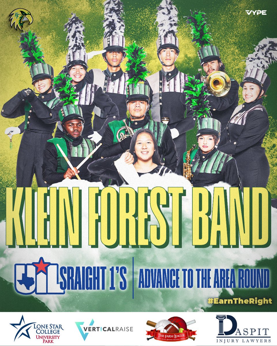 Big shout out and congratulations to the Pride of the Forest <a href="/KFHS_Band/">Pride of the Forest</a> for advancing to UIL AREA marching contest. Best wishes tomorrow.
