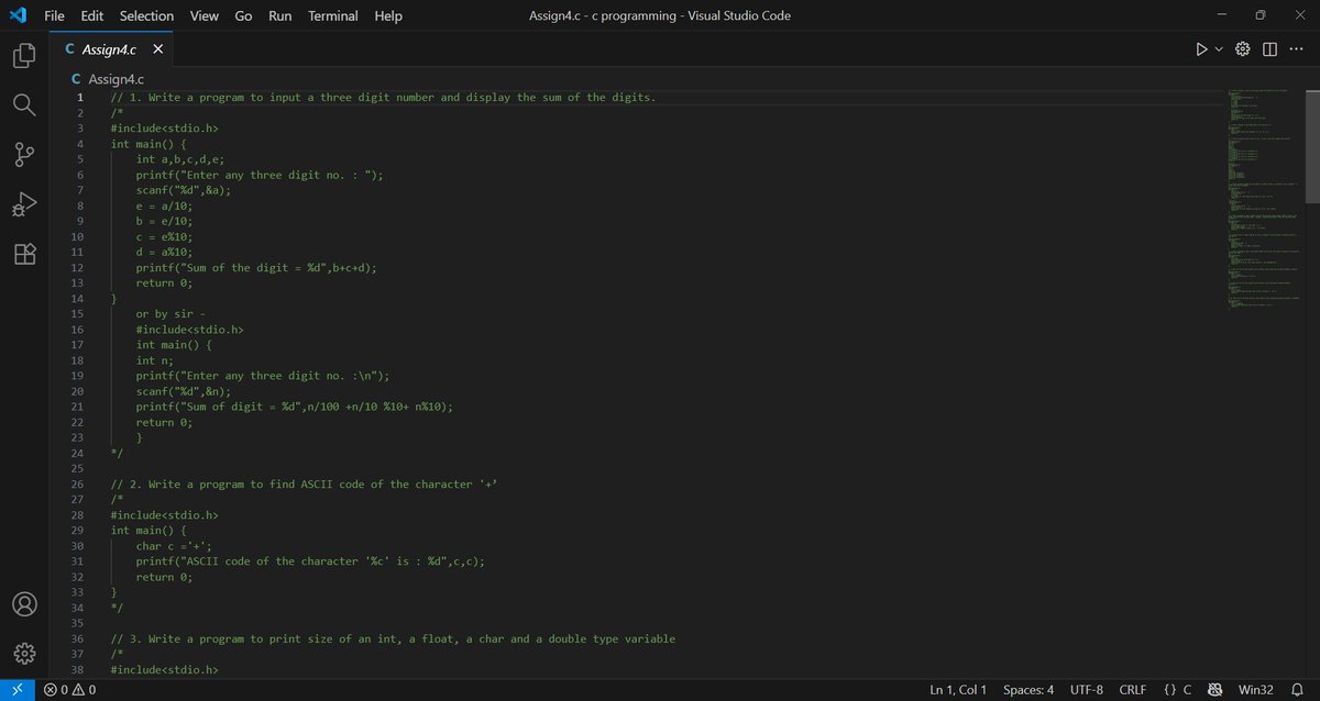 rahulxjaiswal's tweet image. Day 7 of #180DaysOfCode
No new topics today —  only solved some assignment questions --&amp;gt; shared below 👇🏻

#CProgramming #LearnInPublic #CodeJourney #RahulJCode