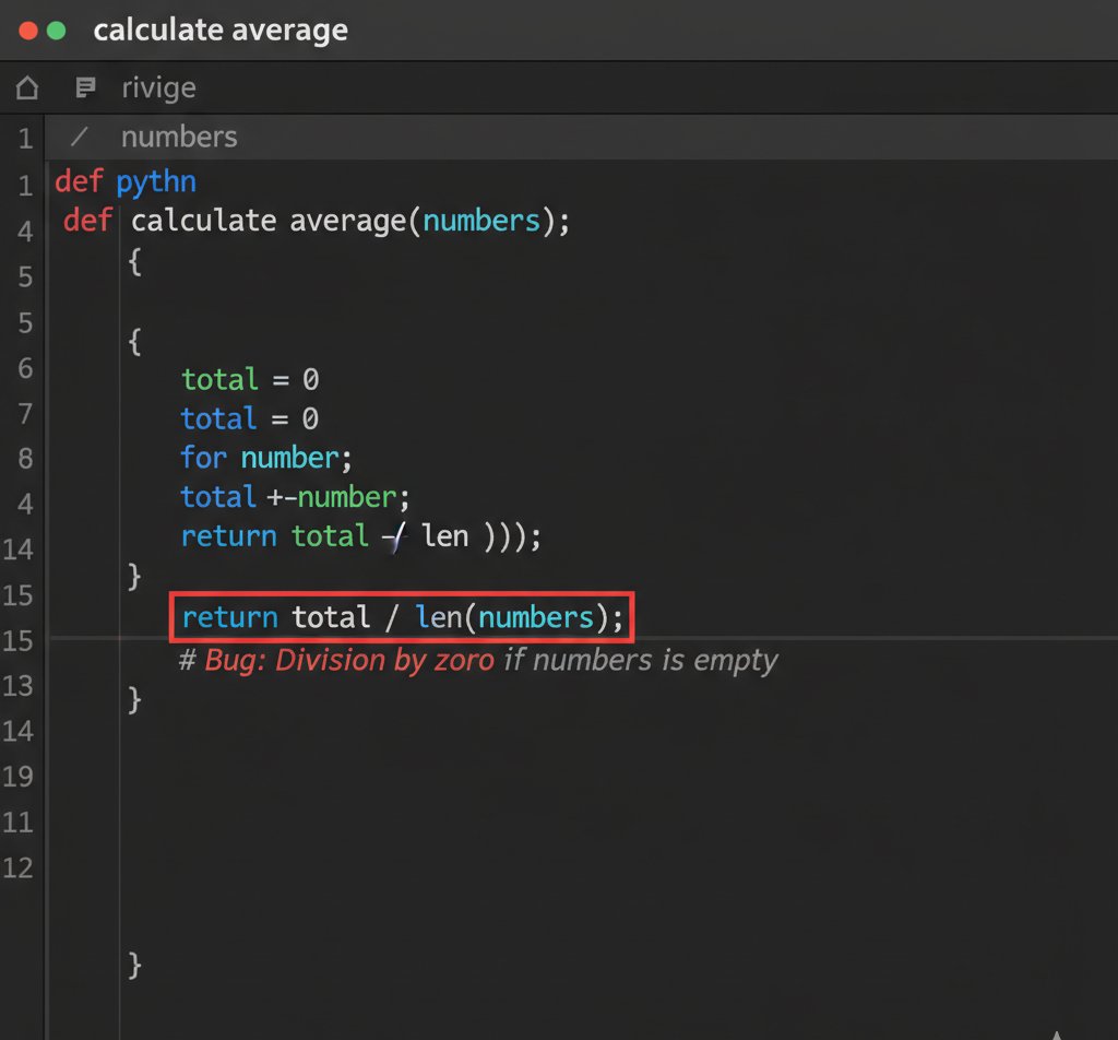 ma113_tp's tweet image. 🐛 Debug Challenge! What&apos;s wrong with this code?

def calculate_average(numbers):
return sum(numbers) / len(numbers)

print(calculate_average([]))

First correct answer gets a FREE 15-min tutoring session!
#programmingtip
#Python #Debugging #CodingChallenge #LearnToCode