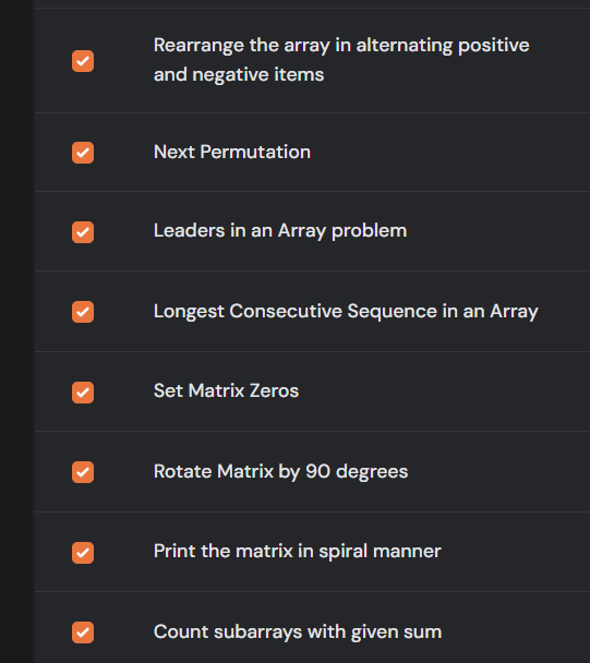 devression5's tweet image. Day 23/100 🚀
DSA: Alt ± array, Next Perm, Leaders, Longest Seq, Set Zeros, Rotate 90°, Spiral Print, Count Subarrays 💻
React: Revised Redux Flow — useSelector, useDispatch, store, slice, actions ⚛️
#100DaysOfCode #Day23 #TUFWinterArc