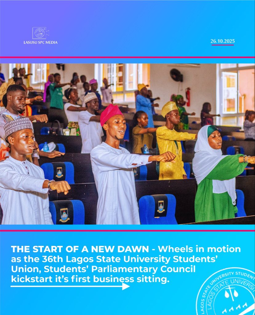 LASUSUSPC's tweet photo. Wheels in motion – The 36th LASUSU SPC kickstarts it’s first business meeting ⚖️

Here are news reports from the first business sitting, swing into action and stay posted through our verified social media platforms.

#lasususpc https://t.co/cgGJPh4BN3