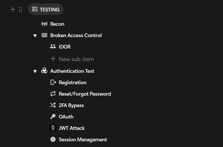 xRockSec's tweet image. 20/100 — #HuntingArc ⭕

🥷 Hunting → 0h
📑 CyberStudy → 4h
✅ Good Habits  → 7/10

- Finally i have made  Methodologies  &amp;amp; Checklists for BAC, IDOR and Authentication, Session etc.
- Now i have 80 days left in which i have to  achieve  a lot of things.

#BugBounty  #infosec