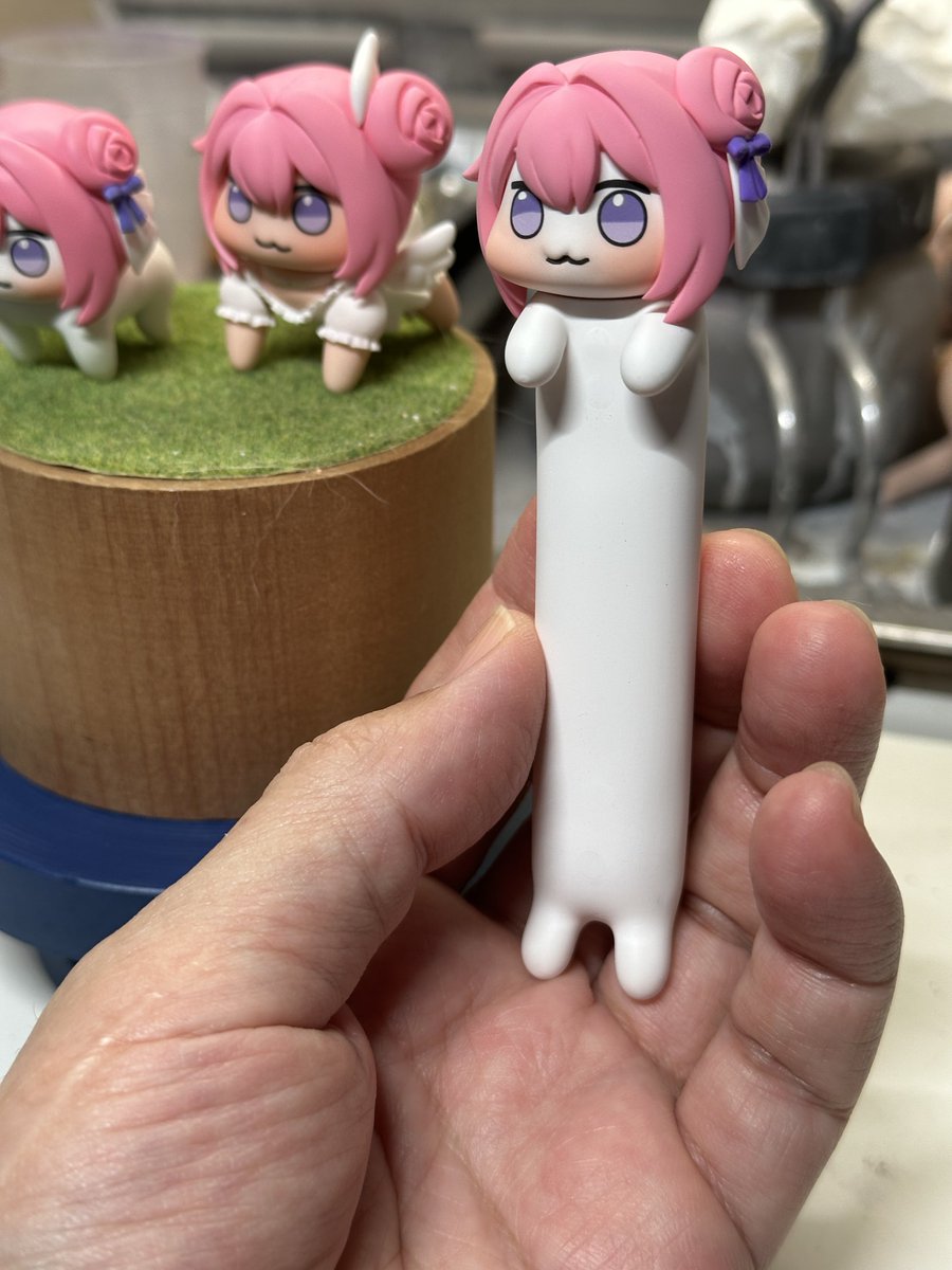 polygo's tweet image. サマーDORO塗装しました
直後に胸リボン紛失したんで新しく出力しないと…
超伸びDOROはなんとなく作ってみたもの