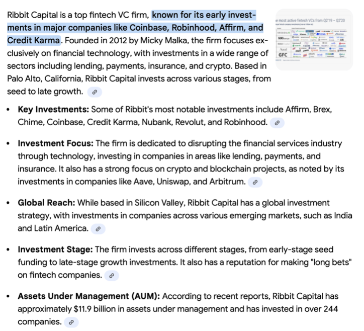 Screenshot of Ribbit Capital overview from the tweet