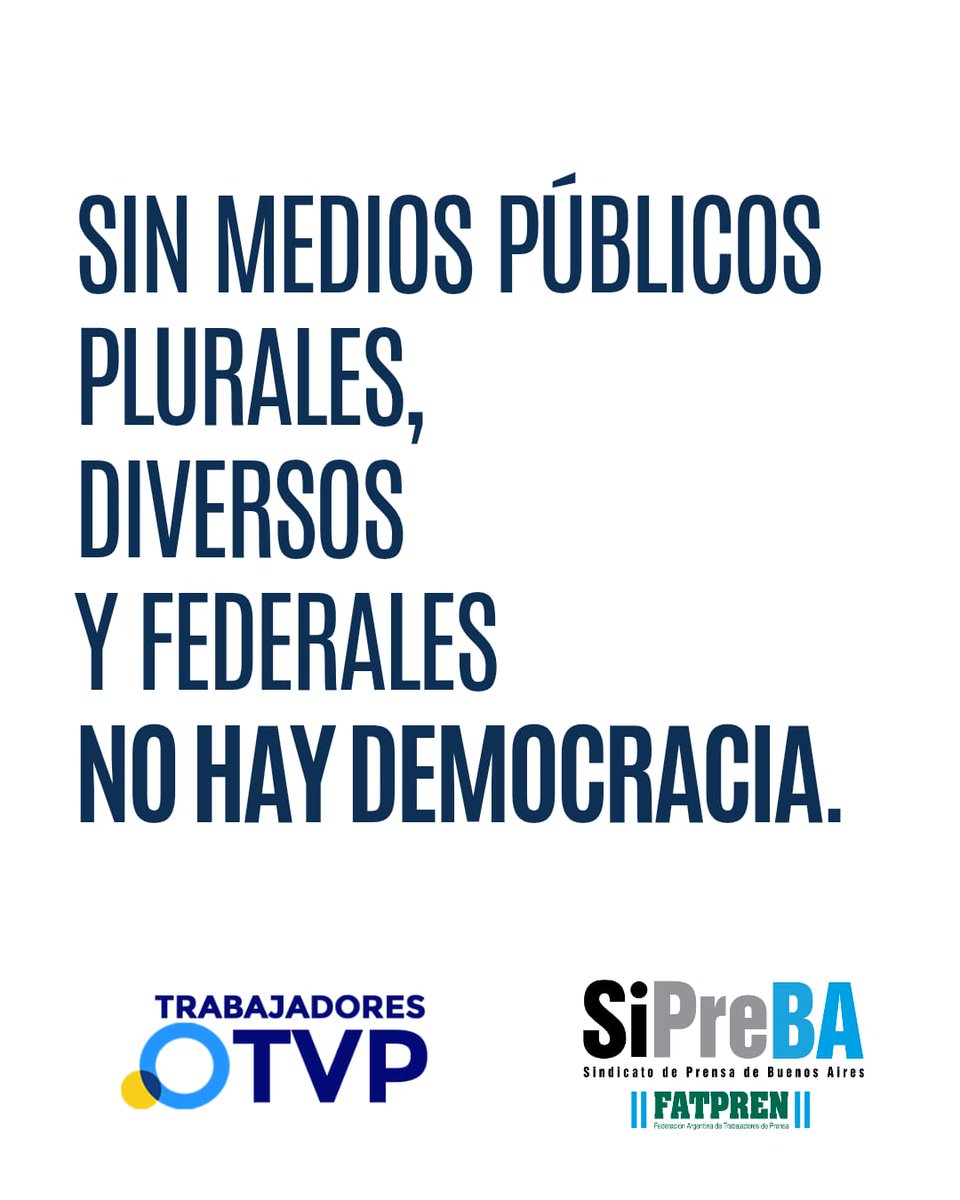 Se suma el congelamiento salarial que padecemos desde agosto de 2024, como parte del vaciamiento que lleva adelante está gestión. Somos lo trabajadores quienes a lo largo de la historia hemos garantizado la soberanía informativa y cultural. Por eso los vamos a defender siempre.
