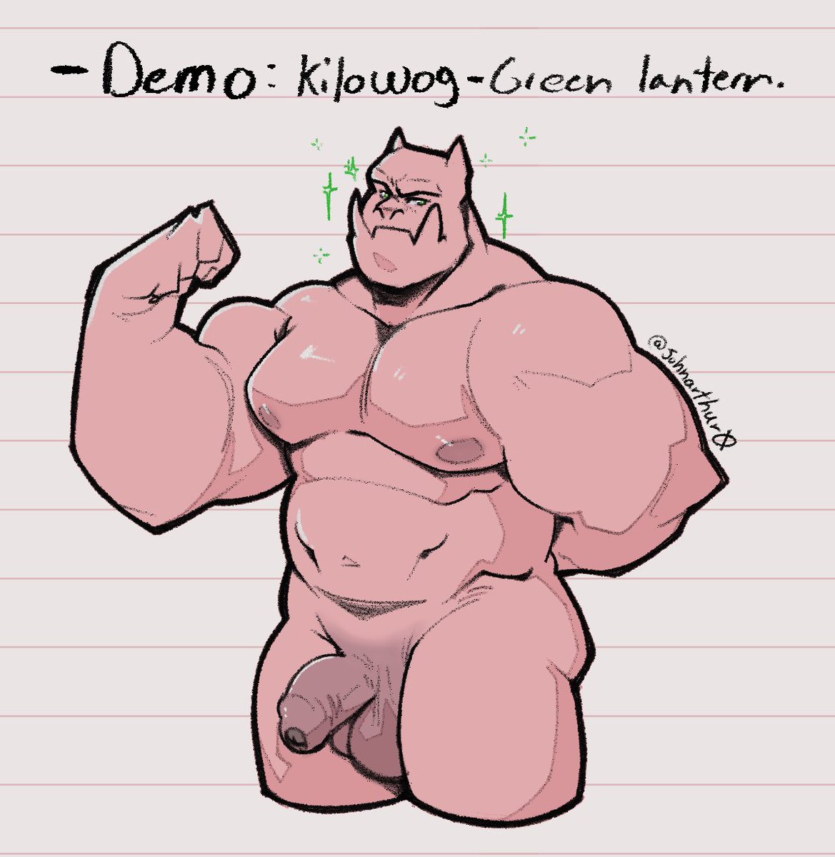 Today was <a href="/arts_of_indiego/">INDIE*GO!🇵🇸</a> class on lineart and all that (loved it btw, helped me re contextualize some things!) and we drew Kilowog in the class, but I decided to paint it and ‘finish it’ using some things Indiego showed off, so, ENJOY! AND GO CHECK HIM OUT! HE BE GOOD ARTIST!!