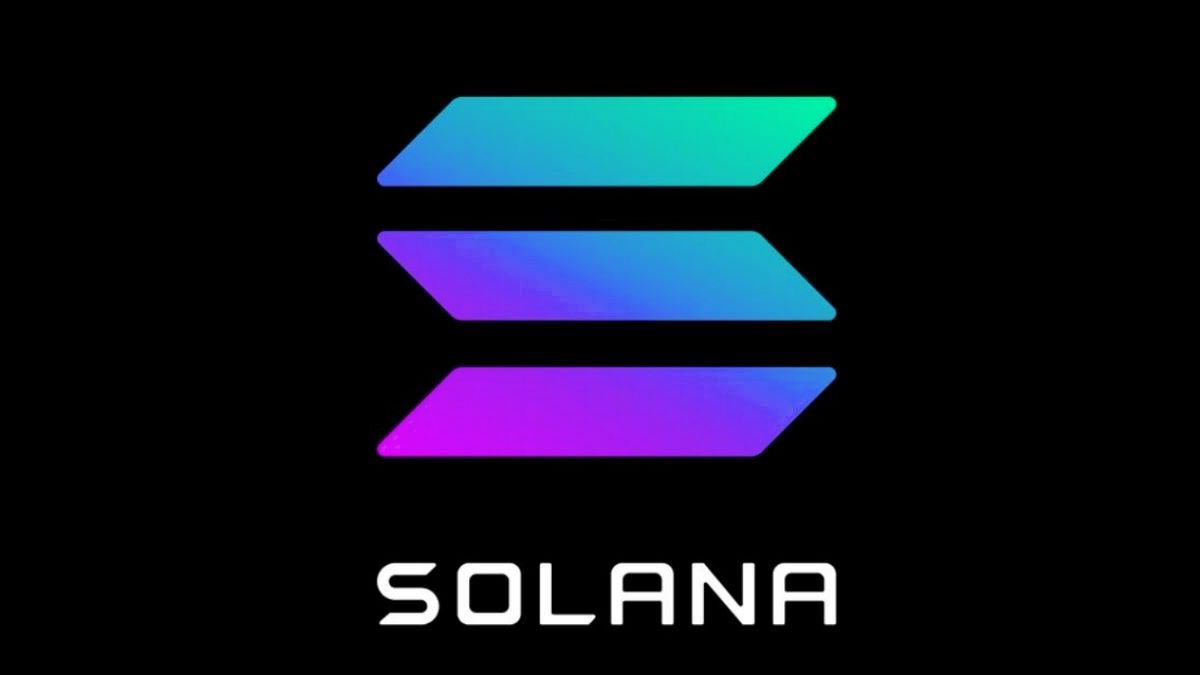 黒背景のSolanaロゴ