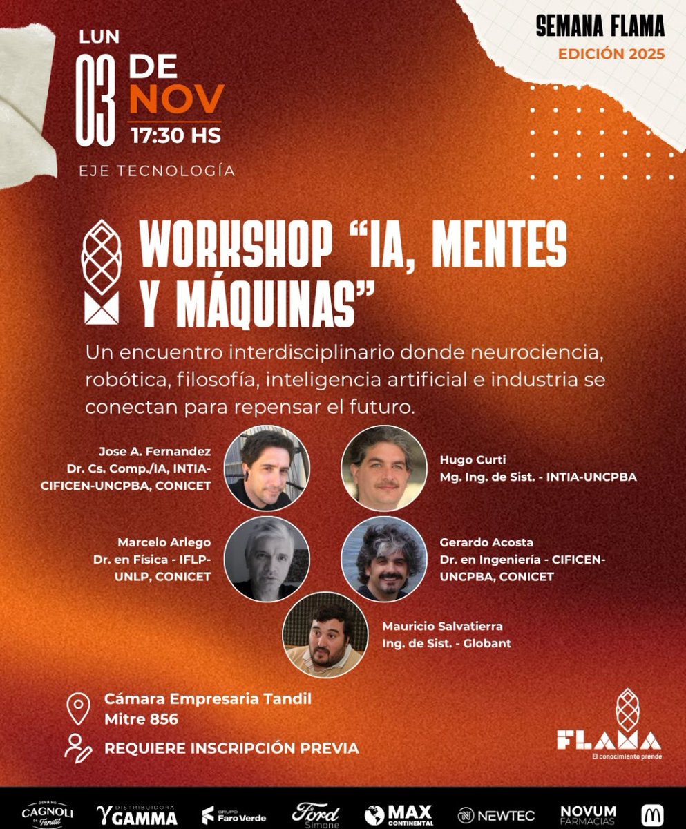 LabNeuroAI's tweet image. 🚀 Vení junto a expertos de la ciencia y la industria en un encuentro único.
📅 Lunes 3 de Noviembre 2025
🕠 17:30 a 21:00 hs
📍 Cámara Empresaria de Tandil - Mitre 856
🔗 Más info e inscripción:
neuro-ai-lab.intia.exa.unicen.edu.ar/neuroaiworksho…