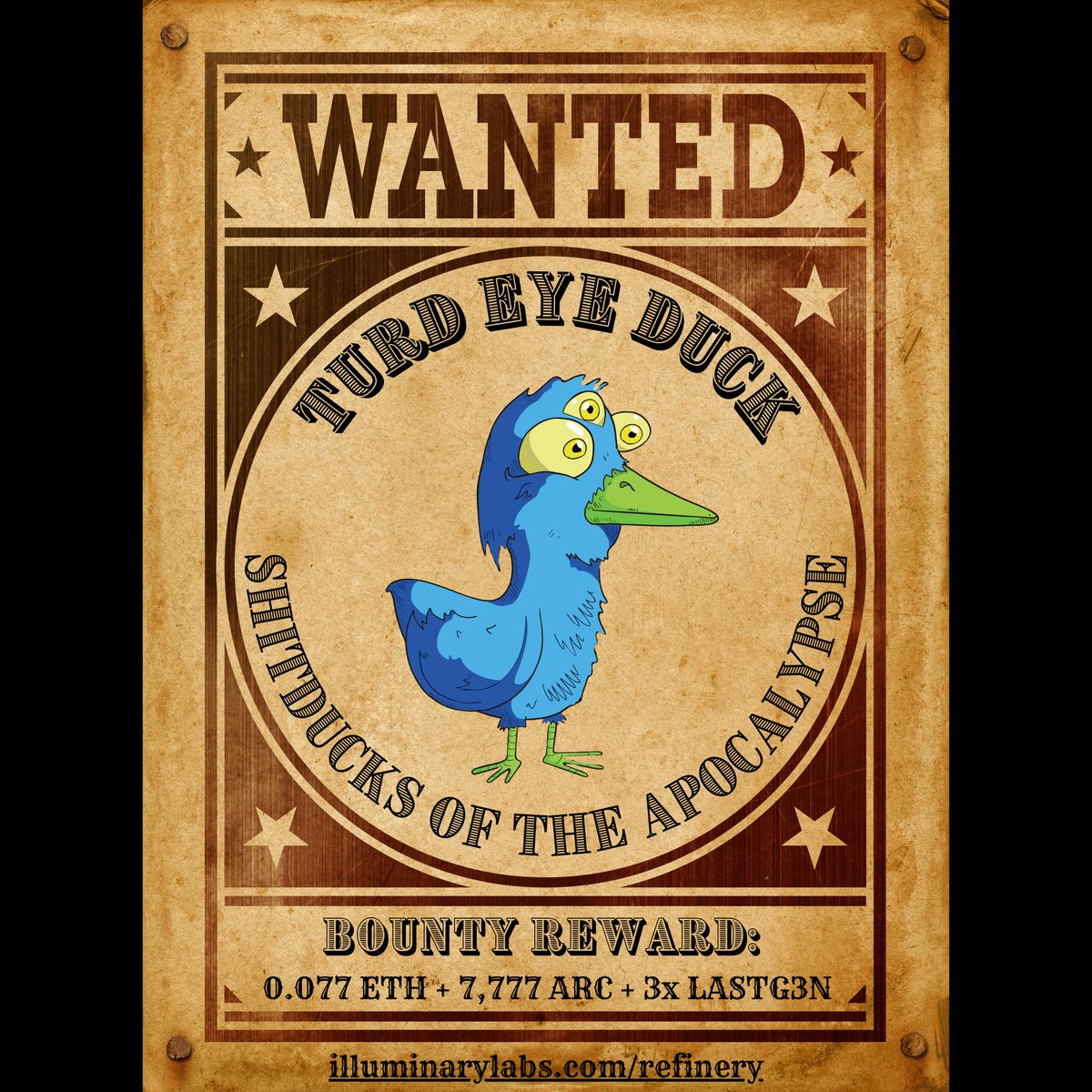 Another Shitduck to be on the lookout for! Bounty is still out for these monsters!
Will you mint one?
The <a href="/LASTG3N/">LASTG3N</a> is depending on it!