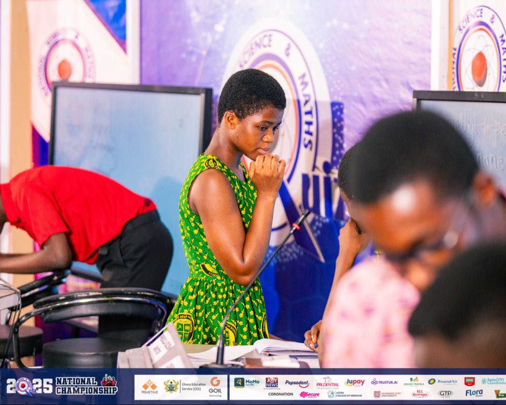 NSMQGhana's tweet image. AUDITORIUM 900:
Problem of the day scores:
Mfantsipim School: 10/10
Sogakope SHS: 4/10
Anglican SHS, Kumasi: 0/10
@PruLifeGhana, we have a star here.
#NSMQ2025 #NSMQOneEighth #Primetime
