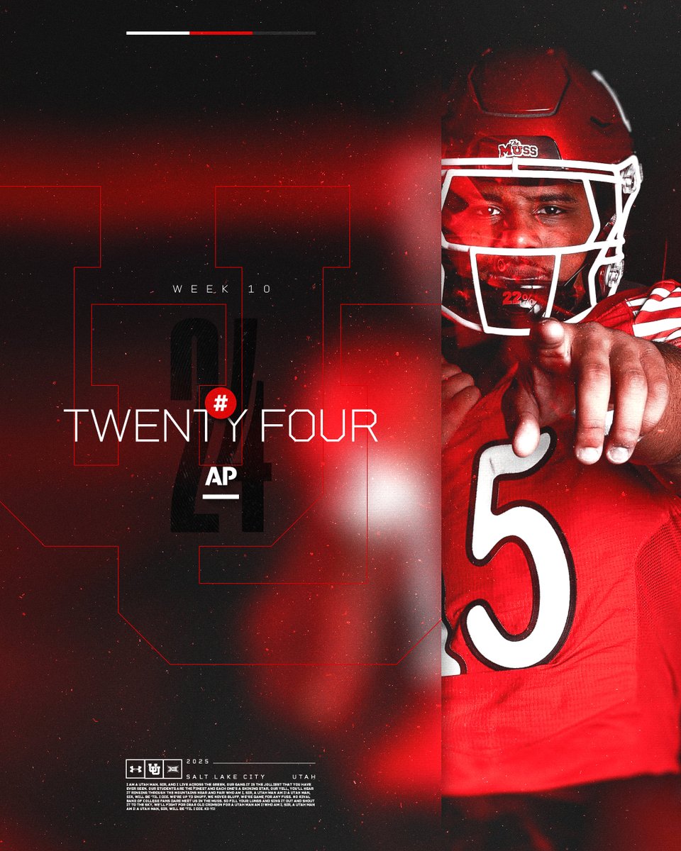 Utes ranked 2️⃣4️⃣ in the 𝐖𝐞𝐞𝐤 𝟏𝟎 𝐀𝐏 𝐏𝐨𝐥𝐥📈

#GoUtes