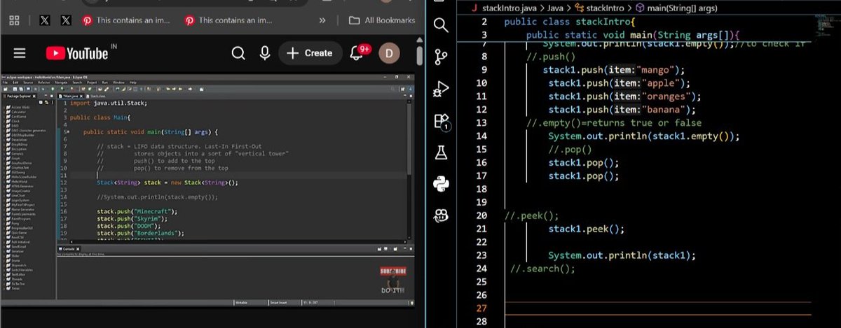 _priyaaa0_0's tweet image. Day-25 of #100Daysofcode☕
-web dev for 3 hours
-started learning about data structures & algorithm in Java
-learnt about stack ,queues and their implementation and method in java.