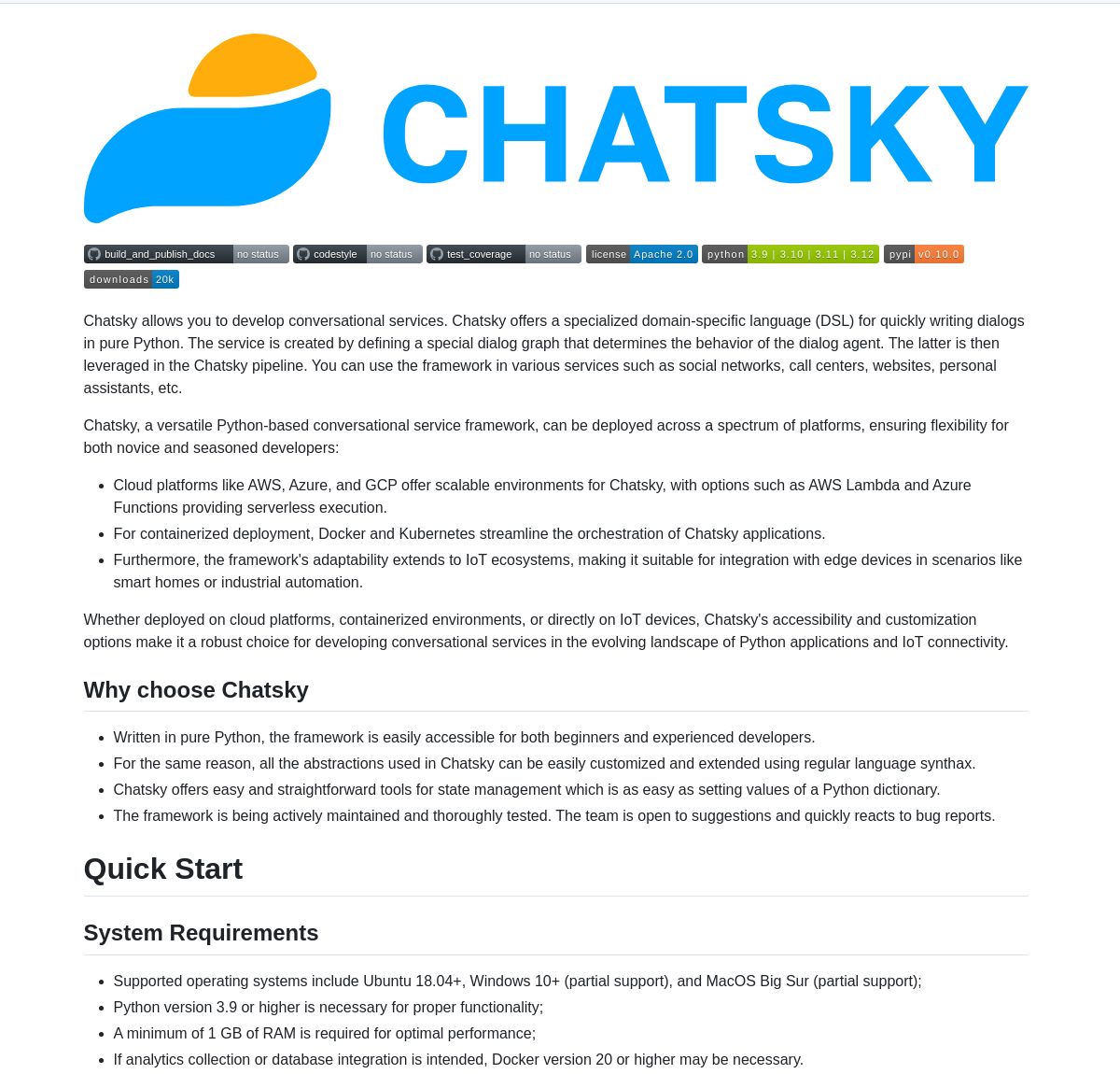 LangChainAI's tweet image. 🐍💬 Chatsky: Pure Python Dialog Framework
A framework for building conversational services in pure Python, featuring a dialog graph system that integrates with LangGraph. Includes backend support for building sophisticated AI applications.
Explore the framework…