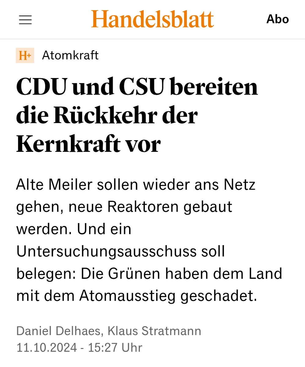 Ben Jamin (@75jamin) on Twitter photo Ich glaube, die Union wird an diesem Wochenende viele Wähler verloren haben. Wer noch vor 12 Monaten großspurig die Wiederinbetriebnahme der #Kernkraftwerke ankündigt und dann die FRESSE hält und es aussitzt, wenn selbige mit einem großen Wumms zerstört werden, tja, der hat es Ich glaube, die Union wird an diesem Wochenende viele Wähler verloren haben. Wer noch vor 12 Monaten großspurig die Wiederinbetriebnahme der #Kernkraftwerke ankündigt und dann die FRESSE hält und es aussitzt, wenn selbige mit einem großen Wumms zerstört werden, tja, der hat es