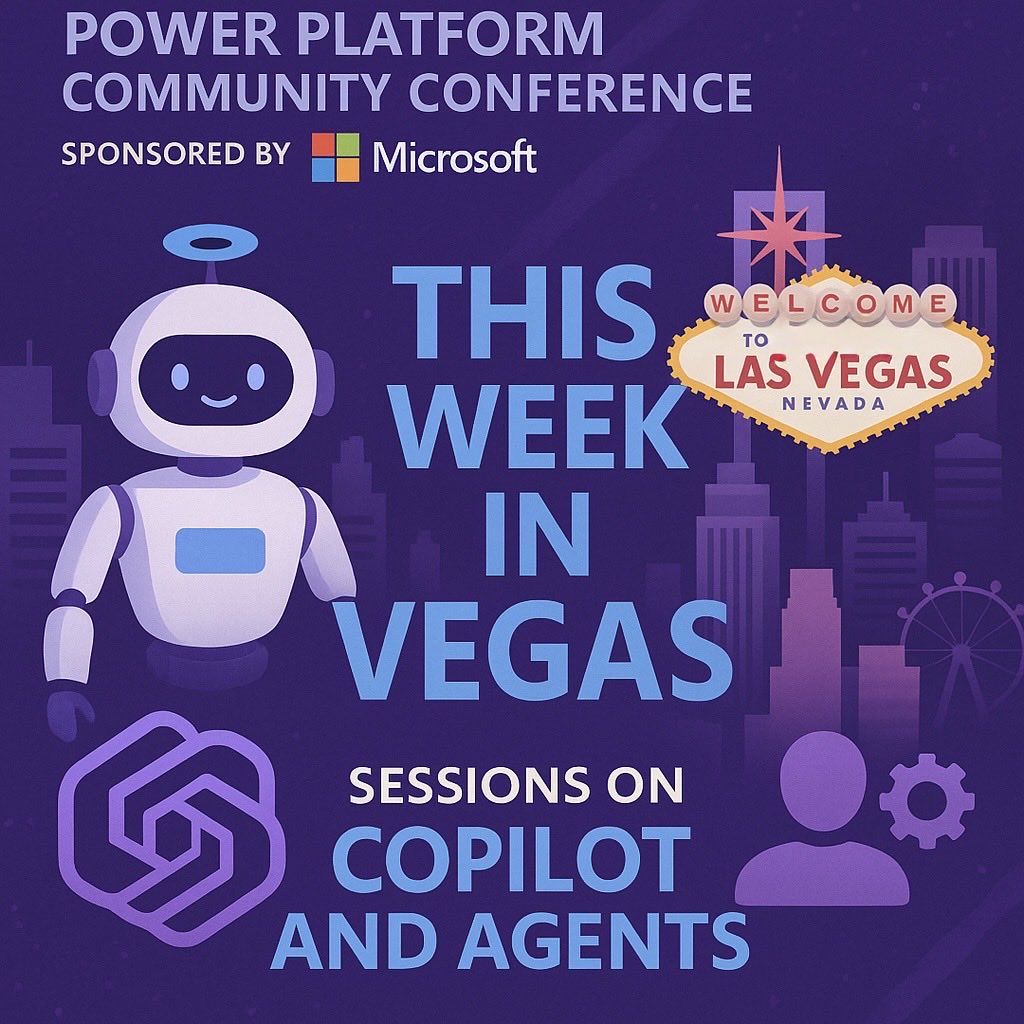 CoderKrip's tweet image. I’m in Vegas this week for the Power Platform Community Conference, where Copilot meets creativity — and agents get real.
If you’re around, let’s grab a drink and talk about how AI is reshaping low-code faster than Vegas can shuffle a deck.