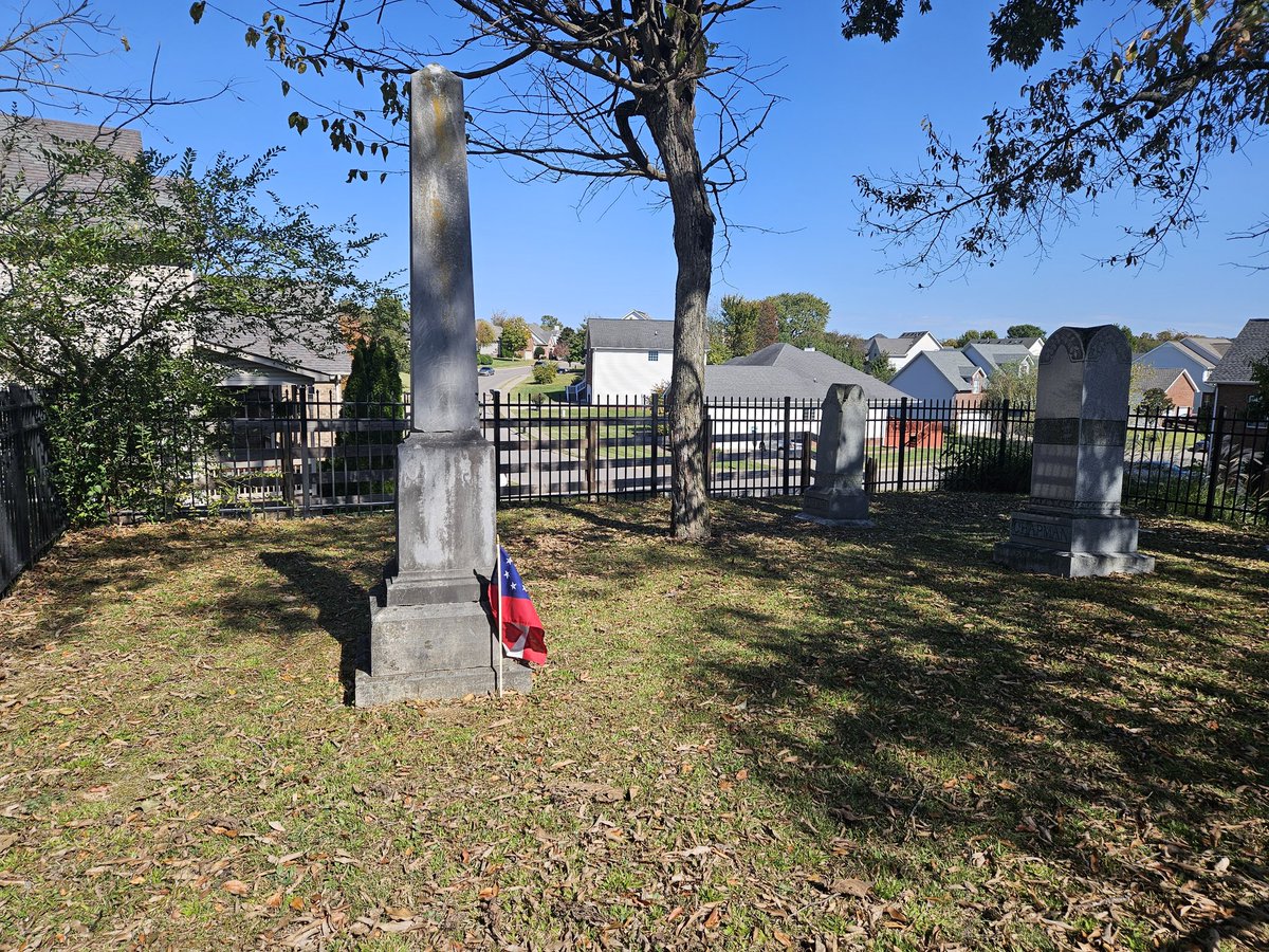 SpringHillSCV's tweet image. Our Camp placed a Stars and Bars at the grave of Alexander Chapman at the Champman Cemetery in #SpringHill, Tennessee. Chapman was 42 when he was KIA at the Battle of Dover in 1863. His tombstone reads he died "in the Confederate cause." RIP. #SCV