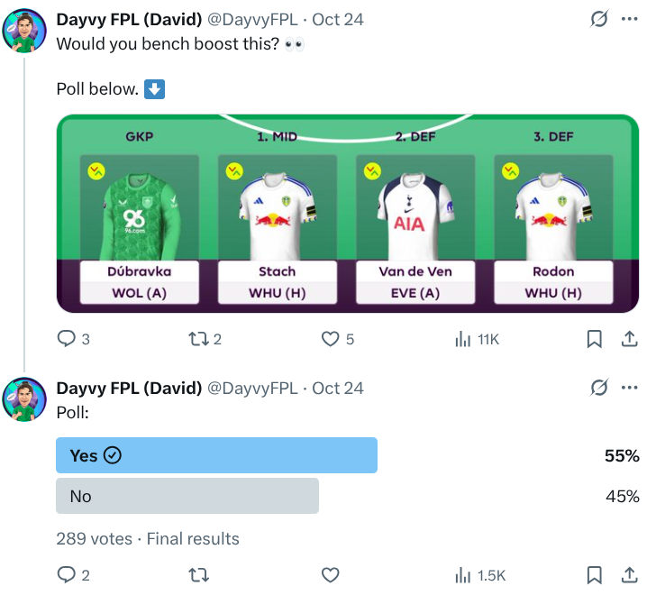 RedRic20's tweet photo. @DayvyFPL I voted yes https://t.co/aFvtB6PZai