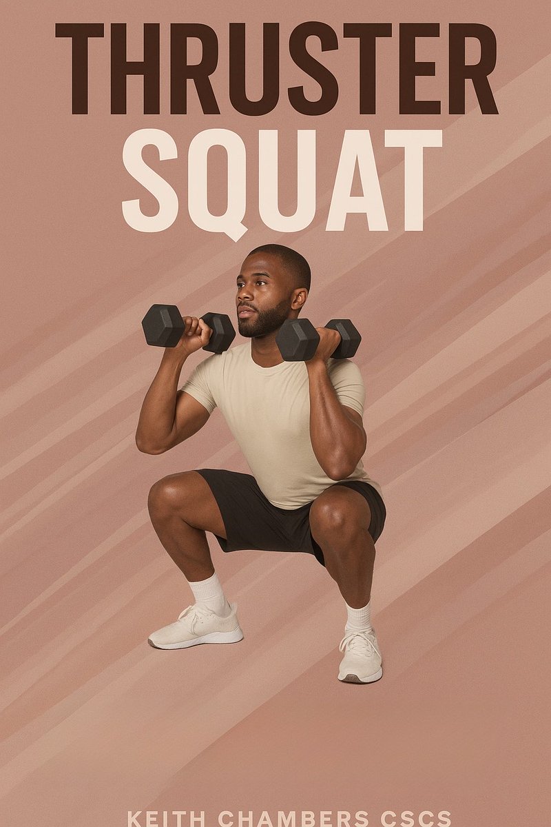 kchambers4n8's tweet image. Day 26: The Thruster Squat 🔥
From squat to press — this move builds total-body power and game-speed endurance.
Athletes use it to bridge strength → explosiveness, key for sprinting, jumping & change of direction.
#Squatober #SportsPerformance #AthleteDevelopment #PowerTraining