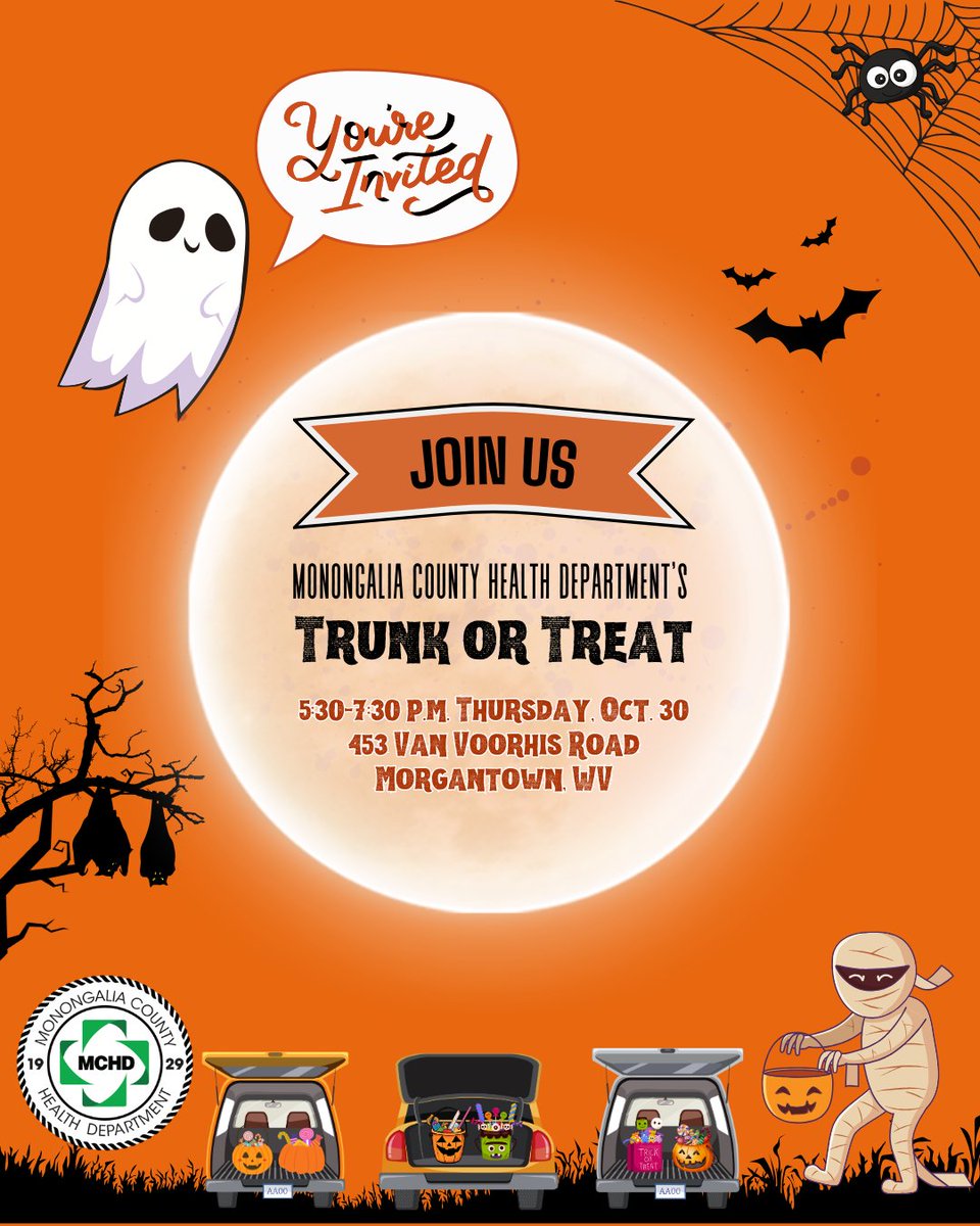 Halloween should be spooky, not  unsafe! Here are some tips for a safe Halloween. You could also dress up and attend MCHD's Trunk or Treat event, which will be held from 5:30-7:30 p.m. Thursday in our parking lot at 453 Van Voorhis Rd. 
monchd.org/newsroom/hallo…