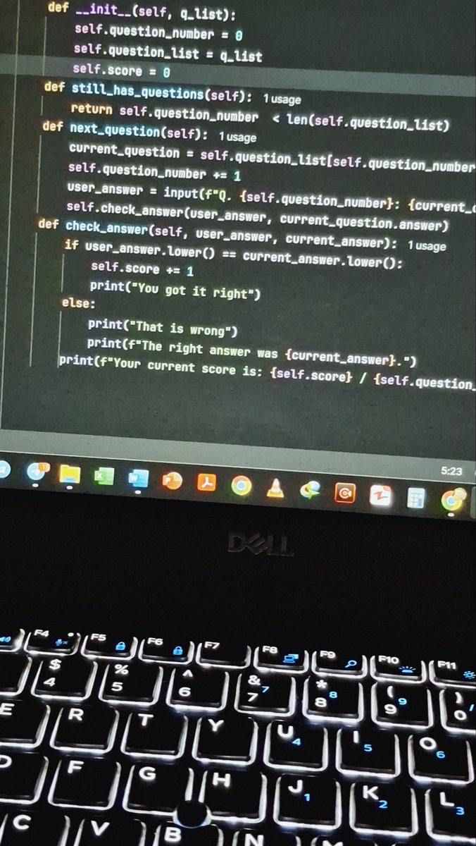 Fateme_azr7's tweet image. Me and my codes.
Quiz project python
#CodeToInspire
#AfghanGirlsCode #python #programming #WomenInTech