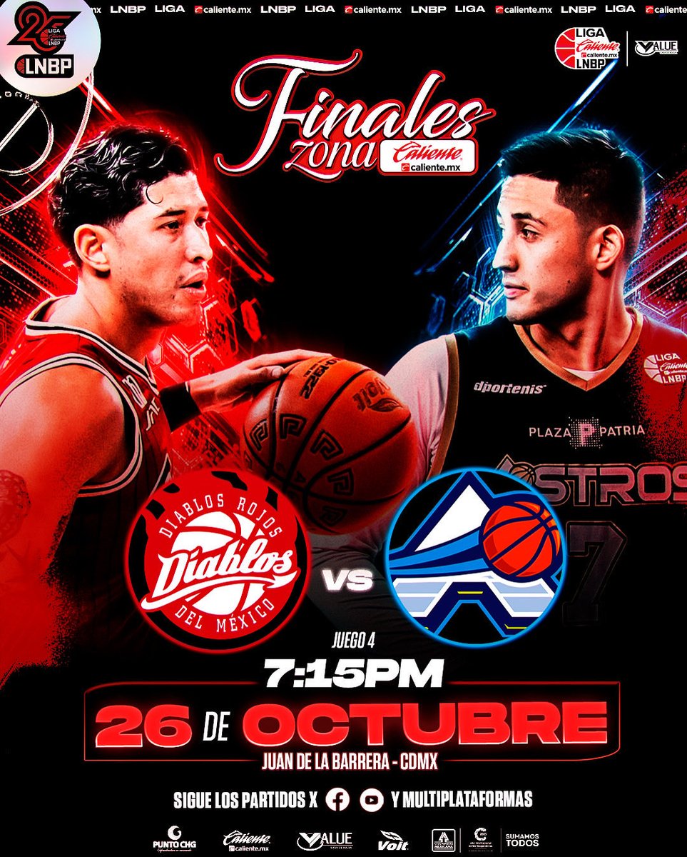 Este domingo se va vivir una buena batalla en el averno Gimnasio Juan De la Barrera en el Juego 4 de las Finales de Zona <a href="/calientesports/">Caliente Sports</a> de la Temporada 2025 <a href="/LNBPoficial/">Liga Caliente.mx LNBP</a> 

¿Tendremos empate2-2? O ¿El actual campeón 👹<a href="/DiablosBasquet/">DiablosRojosBasquetbol</a> se pondrá 3 - 1?

#MarcandoLaDiferencia