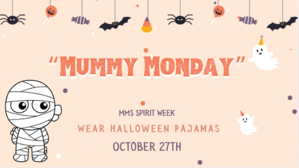 🎉 Kicking off Spirit Week with Halloween PJ Day! 🛌✨ On Monday, get cozy in your spookiest PJs and show your school spirit! 👻 #PJDay #SpiritWeek