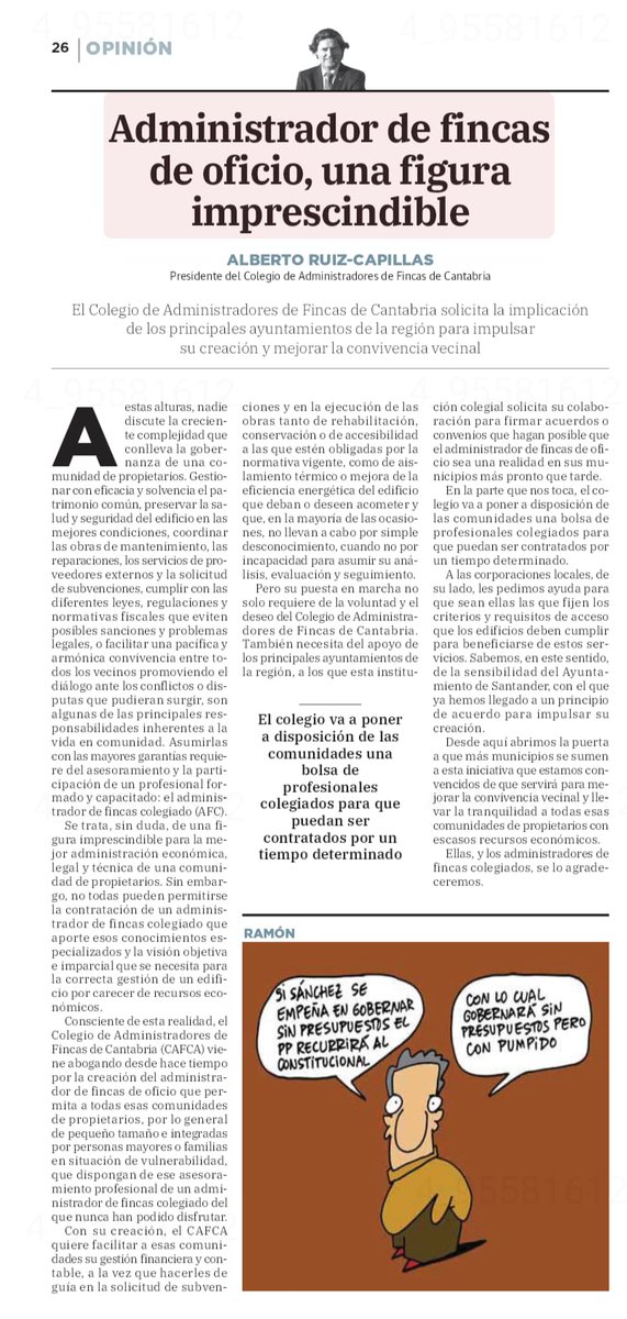 Los Administradores de Fincas pone en valor su profesión con este artículo en el <a href="/dmontanes/">eldiariomontanes.es</a>