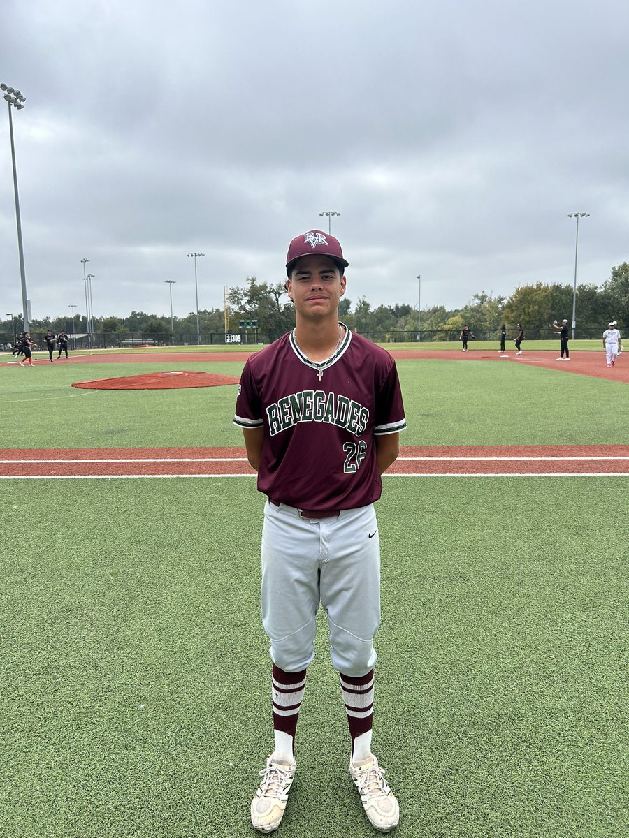 🔥Player of the Game🔥

Maddox Garcia 
Bryan High School-2027

2-2, 1HR, 2RBI
3IP, 0R

<a href="/BVRenegades/">BV Renegades</a> 17U Brazos Valley Renegades