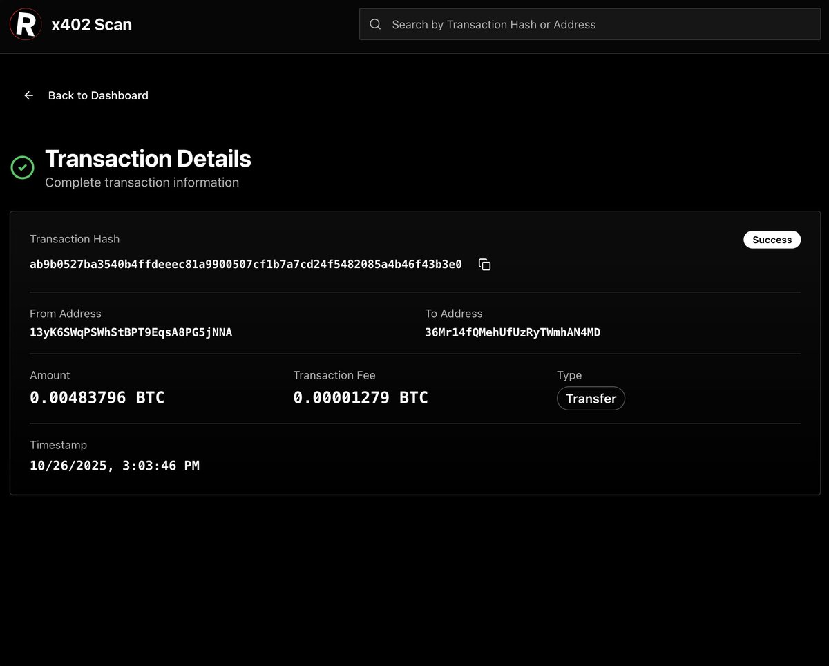 RuneSwap1's tweet image. x402 Bitcoin Explorer is ready for production. Starting tomorrow, you can accept native Bitcoin on-chain payments on your website using 402 HTTP requests — no middleware needed.

Like RT Drop Bc1p for WL / WL = GTD Allocation 👇