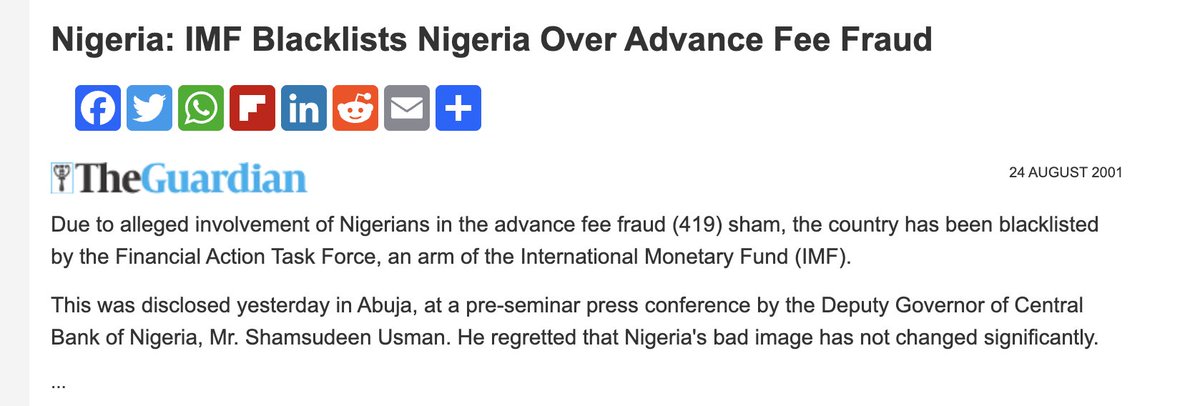 Thanks for this, Doc. This work of bringing historical context and connecting-the-dots is priceless. 

Nigeria has consistently made progress over the years in terms of strengthening the monitoring/oversight of financial flows within and outside the country.

Right from when