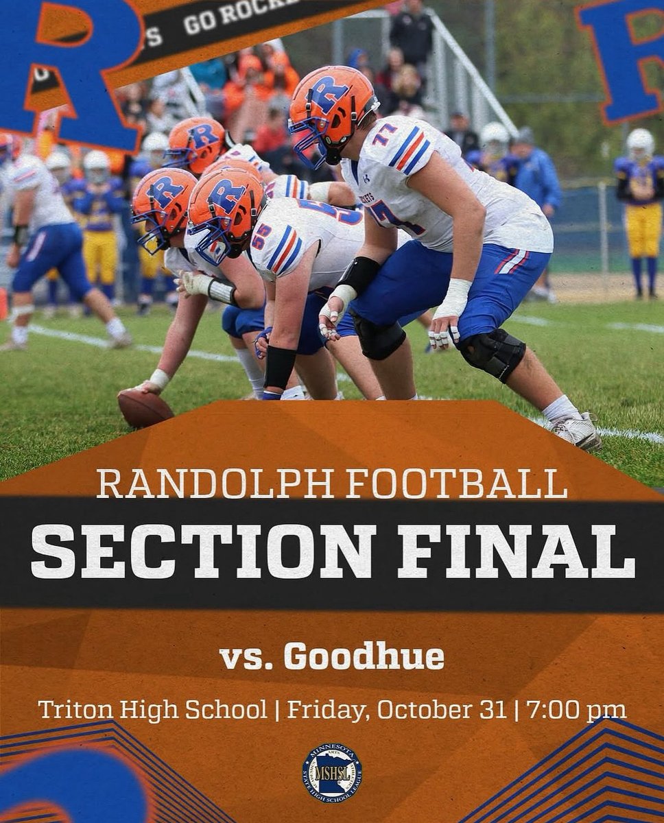 On Halloween the rockets will travel to Triton to play Goodhue in the section final! Hope to see you there!🎃 #gorockets

Theme: Costumes (dress warm!)