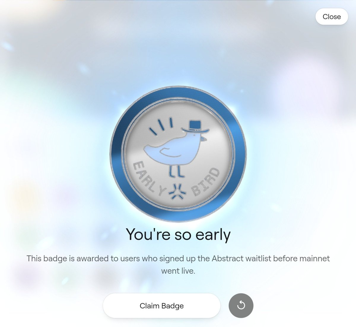 Pumpy_____'s tweet image. Early Bird Vibes 🐦✨

Badge secured on @AbstractChain ✳️

Let’s see who’s flying early too 👀