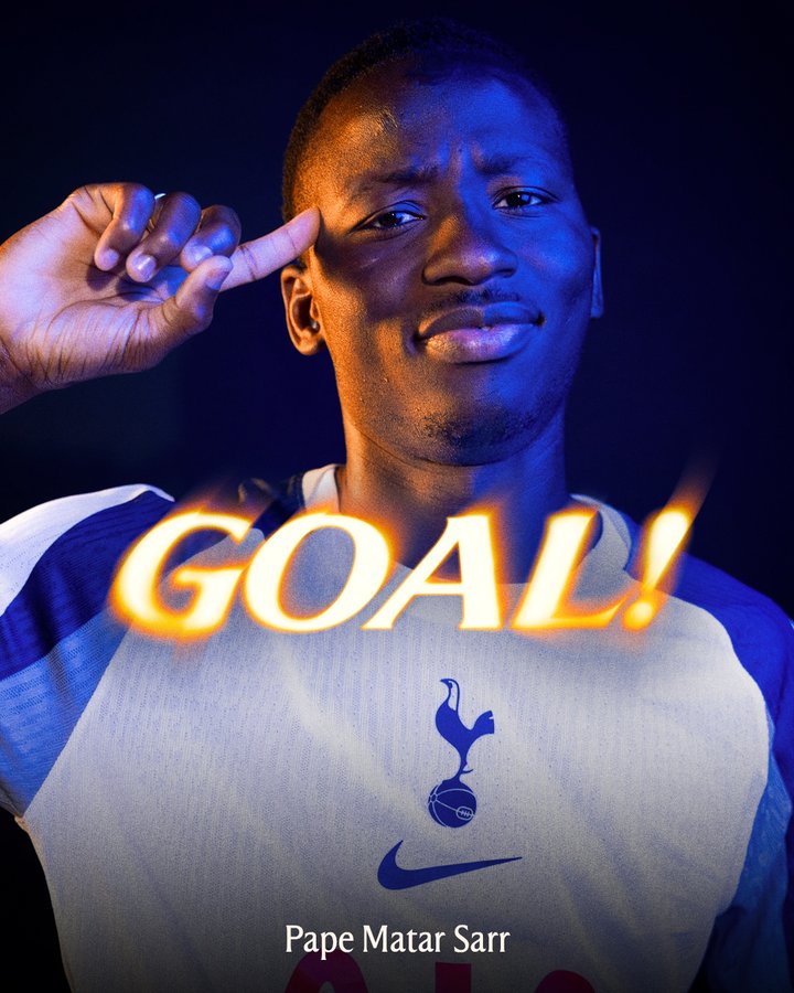 3 goals, 3 points! Job done.

Sarr scores in the 89th minutes.

COYS!