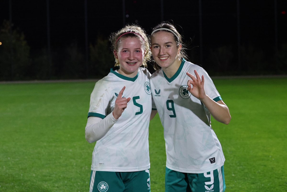 🇮🇪 A big win for Ireland WU17s v Belgium in Frankfurt earlier today with our own Ciara Milton bagging a hat trick and Keelin Comiskey on the scoresheet in a 4-0 victory ☘️