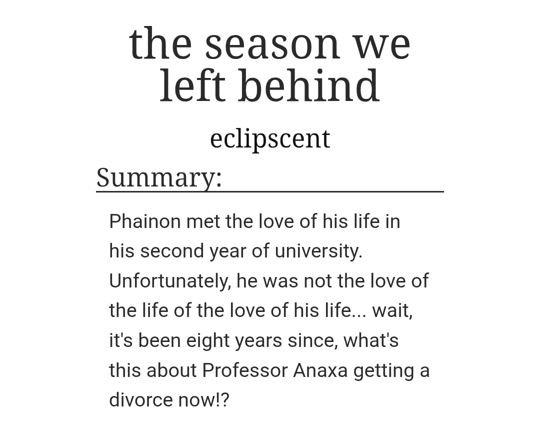 fae_eelen's tweet photo. I don't re-read fanfics too often but I lost count on how many times I've read this one already. It's just so comfy and adorable and cute and wholesome and it makes me happy and ow my heart😭 Maybe my fav phnx fic ever https://t.co/219uAW2pgl
