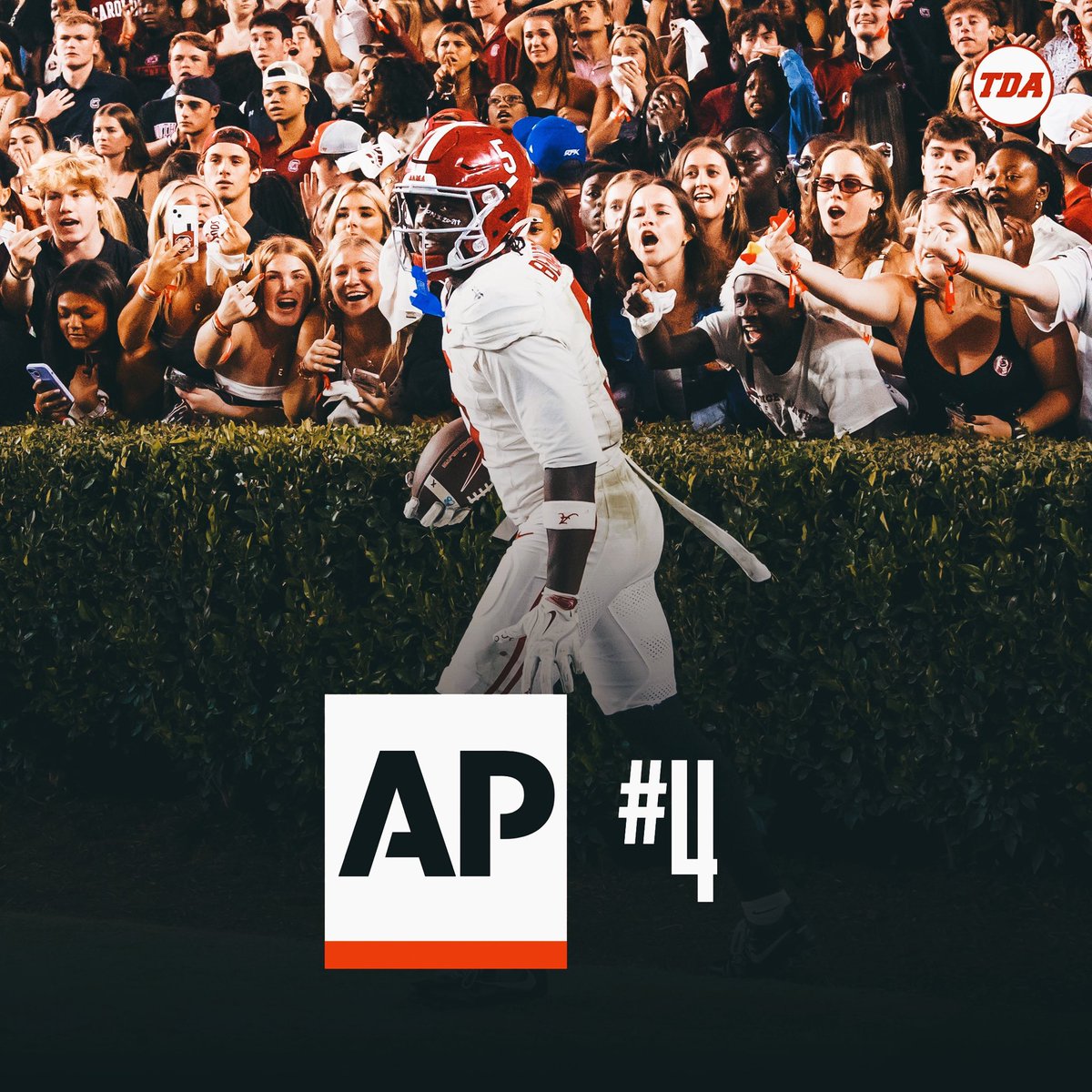 TDAlabamaMag's tweet photo. Alabama remains at #4 in the AP Poll after surviving South Carolina this weekend. 

https://t.co/Jba4FQQdgO https://t.co/6iORmExoNu