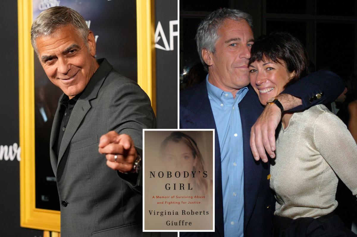 nypost's tweet image. Ghislaine Maxwell claimed she performed sex act on George Clooney, Virginia Giuffre’s memoir alleges trib.al/2e11nnV