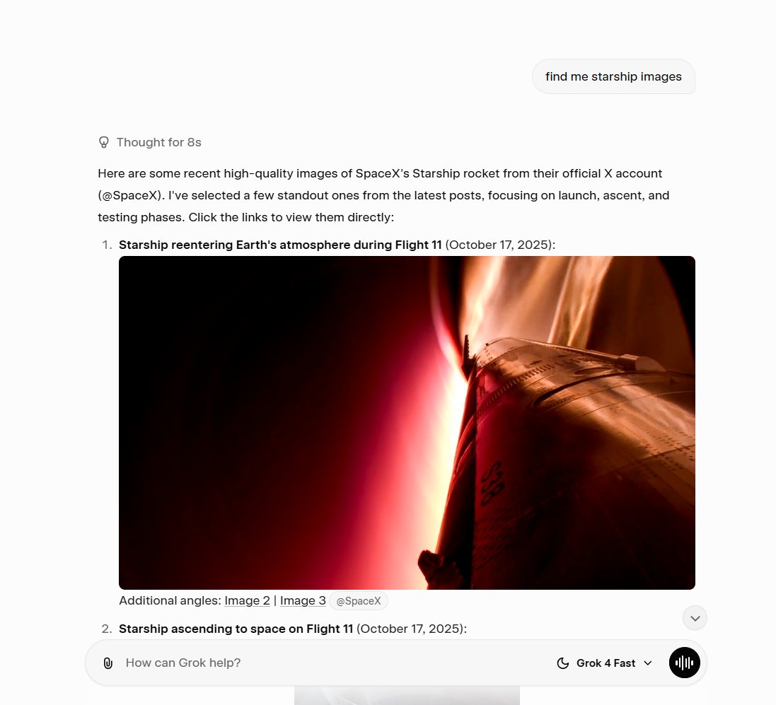 amXFreeze's tweet image. Grok 4 Fast and Grok Expert now includes high-definition images in the response
You can search for any image you want and Grok will find it for you