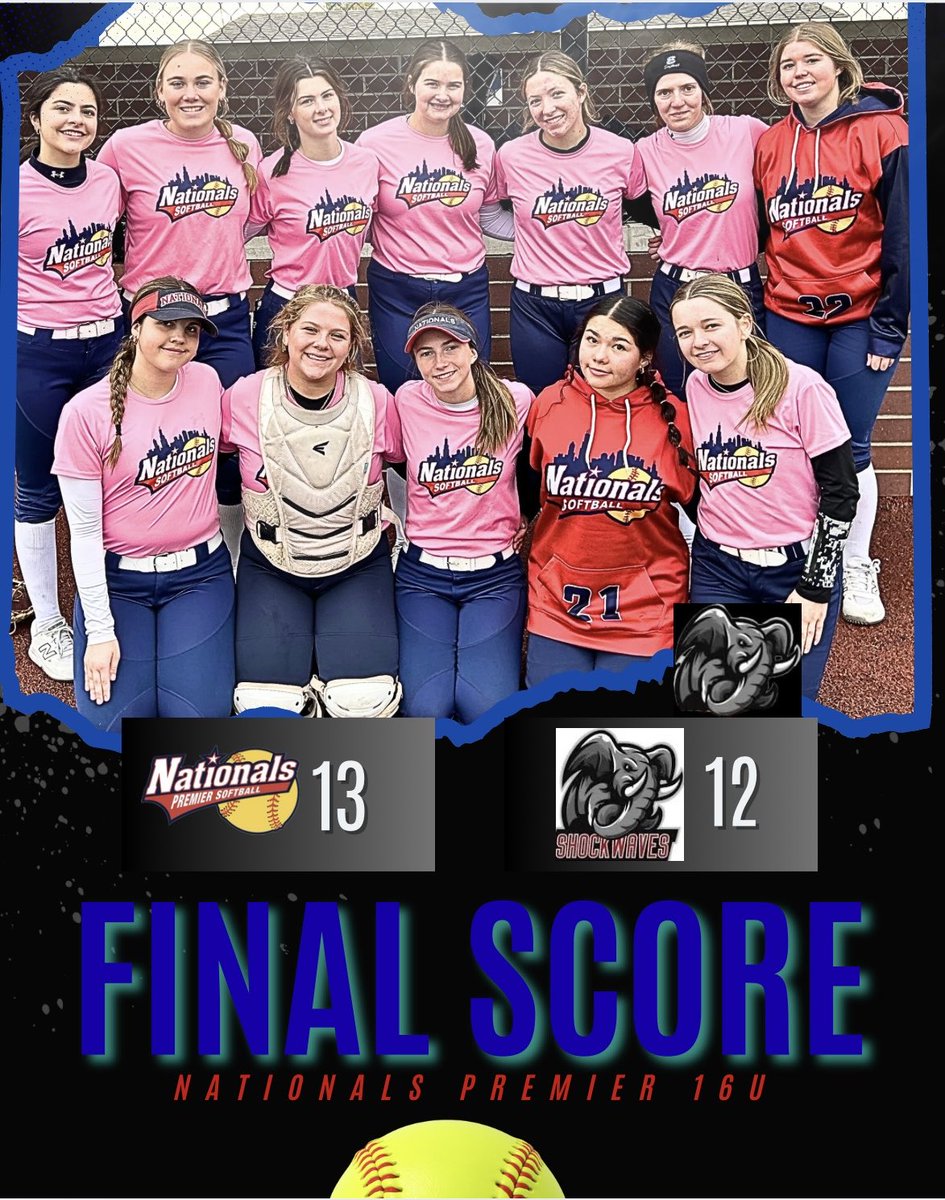 National Premiers last game of the <a href="/PrepFastpitchSB/">Prep Fastpitch Tournaments</a> Great Lakes Premier Showcase was a nail biter! But Nationals Premier came out with the W!
Nationals Premier-13
Indiana Shockwaves- 12
Great job all weekend girls! Such talented teams in this showcase ❤️🤍💙🥎