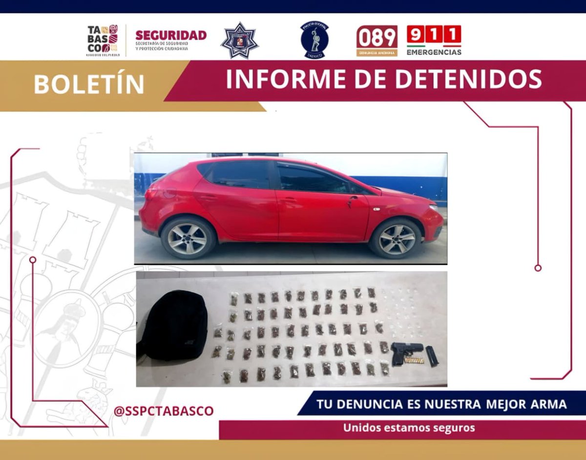 Realiza la SSPC  la detención de dos personas en Huimanguillo por delitos contra la salud y portación de arma de fuego

facebook.com/share/p/1Mogzt…