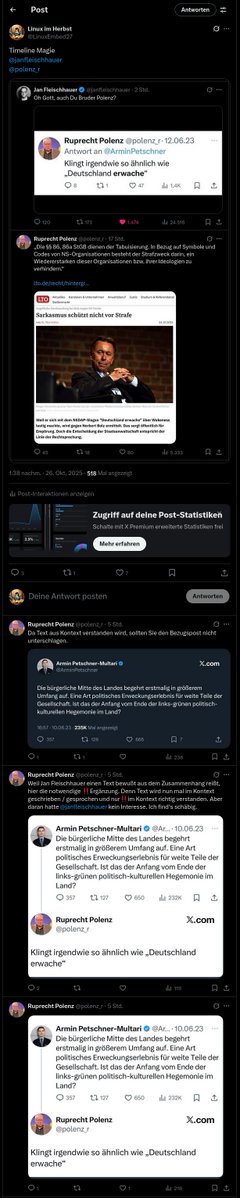 LinuxEmbed27's tweet image. Hahaha, er hat ganze 3x auf mein Posting geantwortet, um 14:02, 14:10 und 14:25, und ein eigenes Posting gemacht um 14:08, um sich zu "verteidigen". 😂