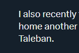 dollmaker27's tweet photo. @sarahadams @realDonaldTrump he can't even spell Taliban https://t.co/XVAPXMKeFD