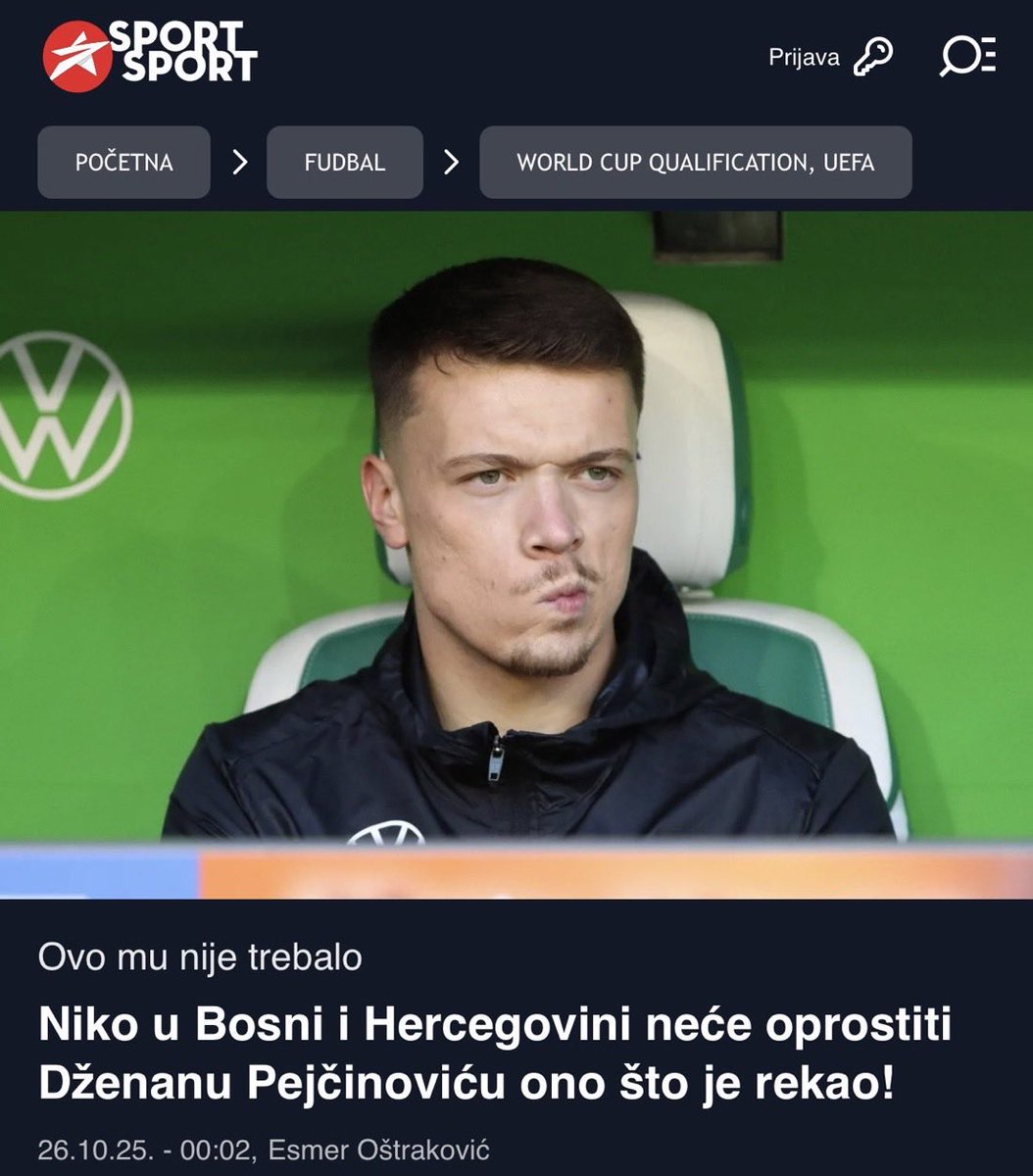 SelekcijaBa's tweet photo. The Media’s Role in Shaping Misconceptions About Our Players

Over the years, our mainstream media has caused plenty of headaches — from spreading inaccurate reports about dual nationals, to turning a blind eye to the blatant corruption within our Football Association, and even sensationalizing issues that have little to do with them.

Our team has had the opportunity to speak with several current and former internationals, and many have shared that they’ve been regularly misquoted or misrepresented in the media. Stories are exaggerated, quotes are twisted, and all for one reason — to drive clicks.

A recent example is the https://t.co/uKqNhSqSnb article that referenced a German interview in which Dženan Pejčinović allegedly stated that his goal is to play for the German national team, with Bosnia and Montenegro as his second choices.

At first glance, that might sound disappointing — but it’s worth noting that many of our dual nationals (Samed Baždar, Armin Gigović, Denis Huseinbašić, and others) have said similar things in the past. 

Reporting this information isn’t the issue; the real problem lies in the clickbait narratives added to these articles.
Phrases like “No one in Bosnia and Herzegovina will forgive Dženan Pejčinović for what he said!” or “There will be nothing from him in the jersey of the national team of Bosnia and Herzegovina.” are completely unnecessary — pure sensationalism meant to stir outrage and drive engagement.

For context, many dual nationals — especially those playing in another country’s league — often feel obligated to show preference for that nation in interviews. This isn’t always a sign of disloyalty; rather, it can help them avoid complications at club level, something that’s particularly important for young players trying to establish themselves.

It’s entirely possible that Pejčinović meant what he said, but it’s equally possible that he was simply showing respect to his current position within the German setup — just as others have done before later switching.

If you’re a fan of the Bosnian national team, remember this: always do your own research before judging our players. Don’t let sensationalist headlines shape your opinion.