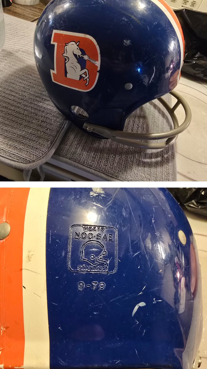 So I got this helmet a long time ago it's been up on a shelf in my living room for years is there any way of finding out if this thing is real <a href="/Broncos/">Denver Broncos</a>