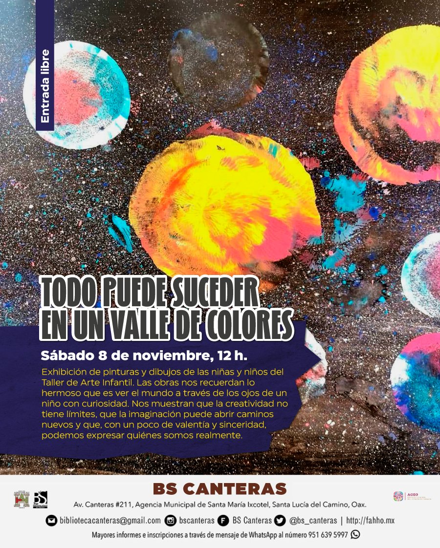 Las pinturas de dibujos son un recordatorio de lo hermoso que es ver el mundo a través de la curiosidad.
Nos vemos en #BScanteras el 8 de noviembre, 12 h. 
 #FAHHporMéxico #FAHHporlainfancia #FAHHO