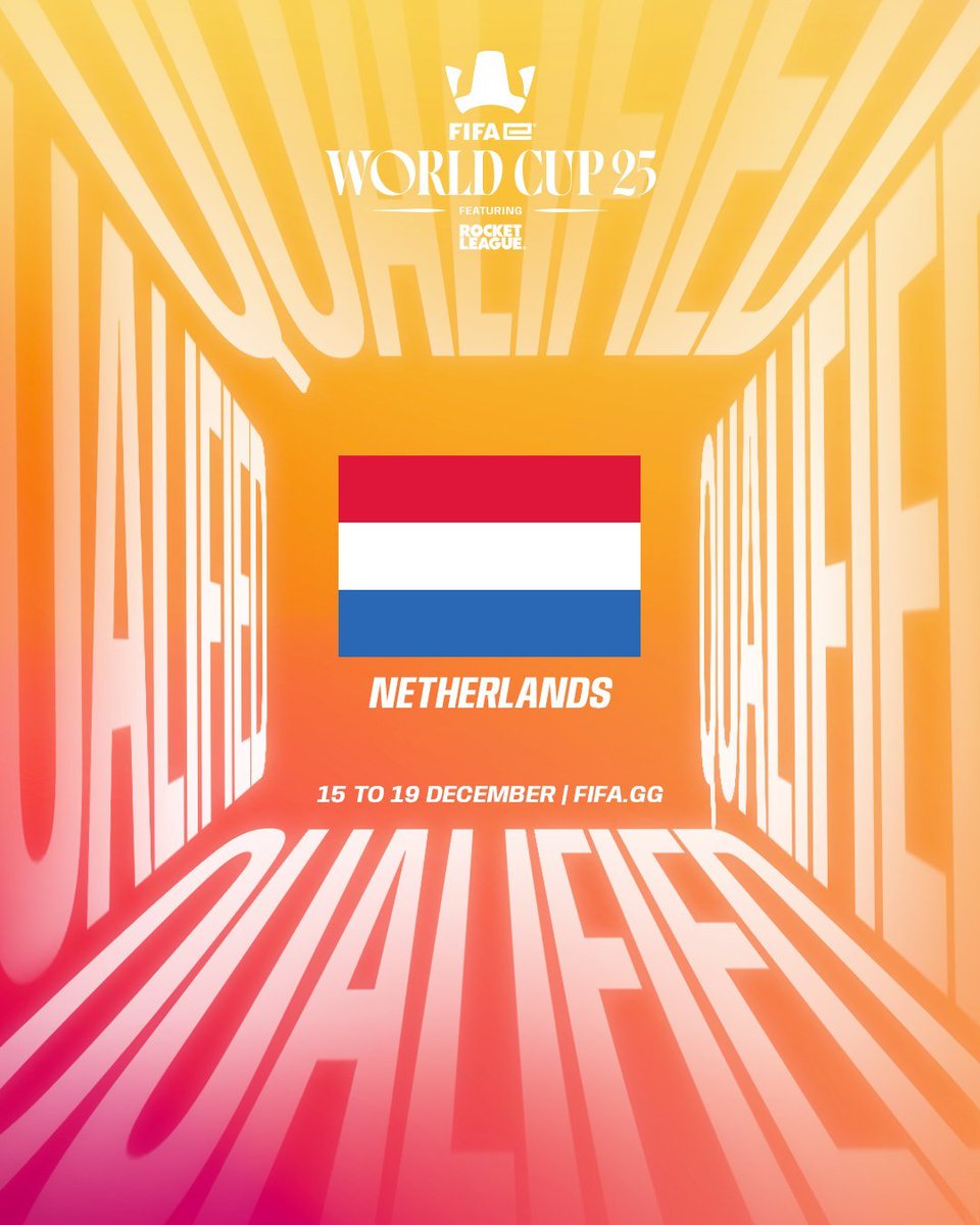 🚨🚨🚨🚨🚨🚨🚨🚨🚨
عااااااااااااااااااااااااااااااااااااااااااجل — رسسسسسميا:

• المنتخب الهولنـــــدي يتأهل رسميا لكأس العالم FIFAe !🔥🏆

- كسادس منتخب من أوروبا 🇪🇺

🇳🇱🇳🇱🇳🇱🇳🇱🇳🇱🇳🇱🇳🇱🇳🇱🇳🇱🇳🇱
✅✅✅✅✅✅✅✅✅✅