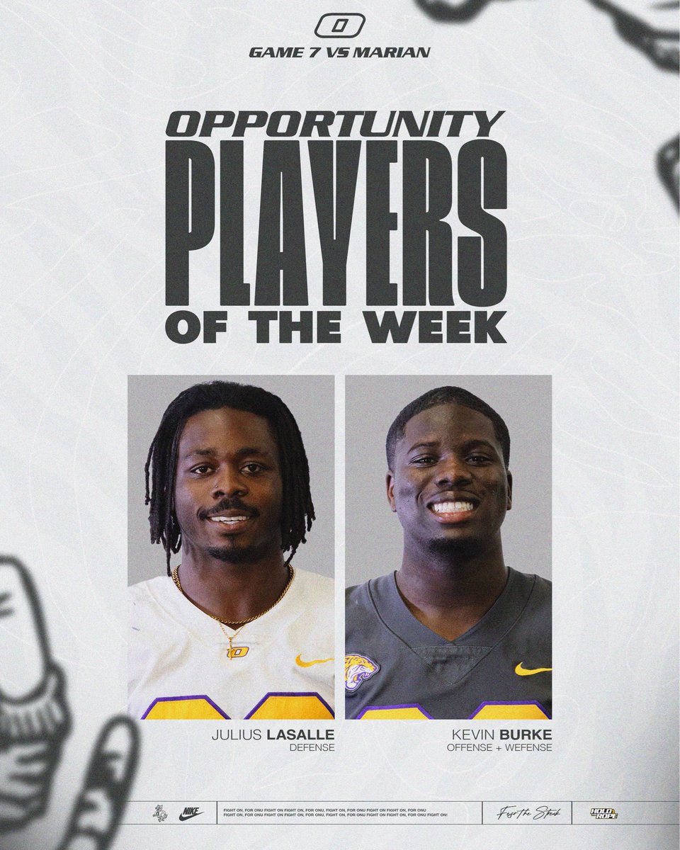ONAZFootball's tweet image. Congratulations to our Opportunity Squad Players Of The Week for their elite effort and great looks during our week of preparation for our opponent this past Saturday 🏈
-
#HateAverageBeGREAT #WinTheWest #FearTheStreak #TheTigerWay #R837 #ComeToTheBourb #HoldTheRope
