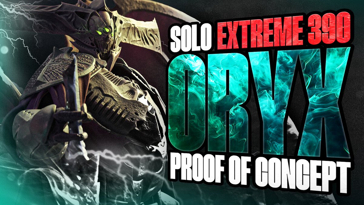 Solo Oryx 390 Extreme mode - Proof of Concept 

youtu.be/oQ60C0cNtKY?si…

Probably one of the Hardest Solo Challenge in Destiny History !

Spend more than 500 hours since 2017 in this challenge.