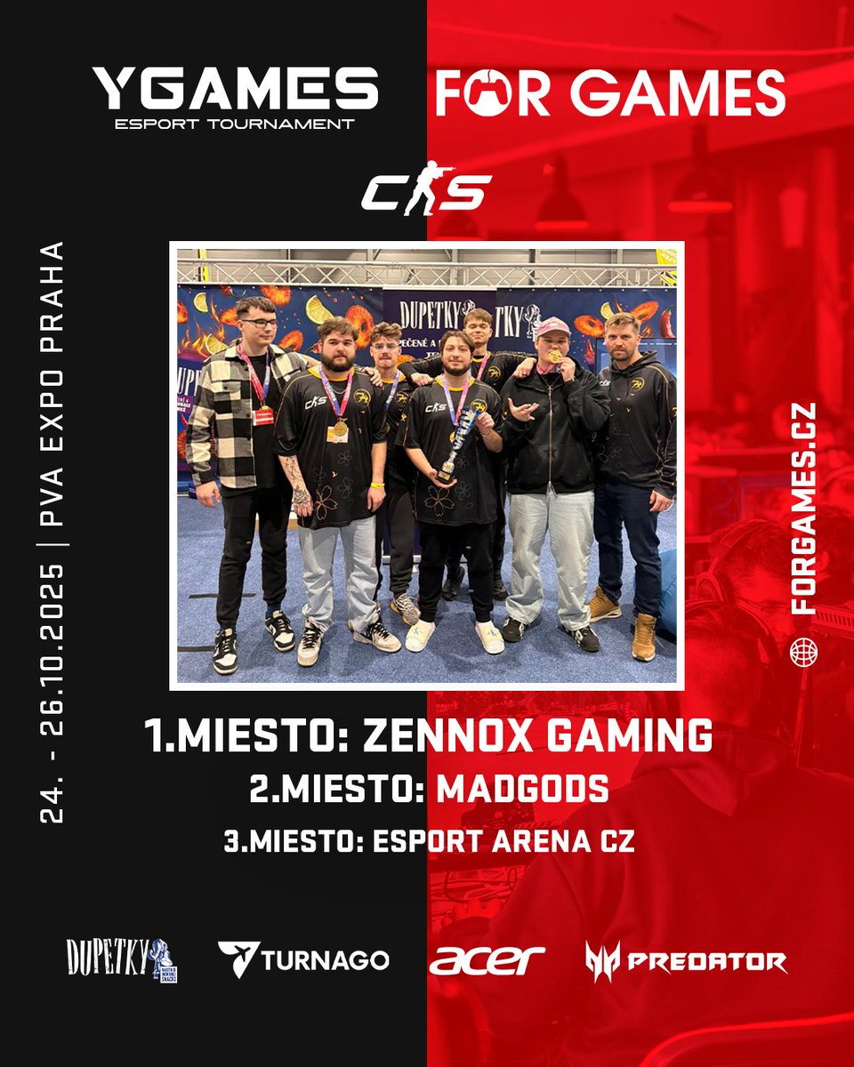 Herný víkend v Prahe na FOR GAMES máme za sebou a toto sú vaši víťazi! 🏆 Ďakujeme každému zúčastnenému hráčovi ale aj návštevníkom akcie a v neposlednej rade našim partnerom.❤️ 

Vidíme sa zasa niekedy nabudúce. 🫡 #ygames #forgames #praha #byoc
