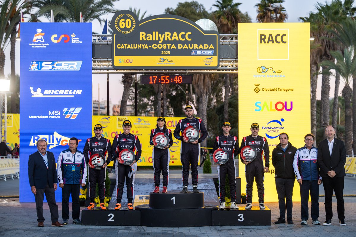 TGR_Spain's tweet image. 🏆 Los podios, después de rallyes tan duros como el @RallyRACC 2025 saben incluso mejor 🍾. 

A partir de mañana ya a pensar en La Nucía 🔜.

#TeoMartínMotorsport #MSISpain #GRYarisRZ
